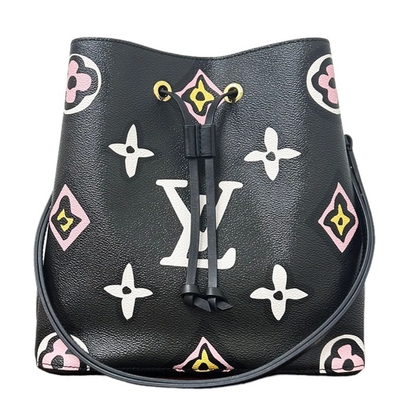 Louis Vuitton Neo Noe Black Bucket Bag Wild at Heart Giant Monogram MK Leopard - Picture 4 of 11